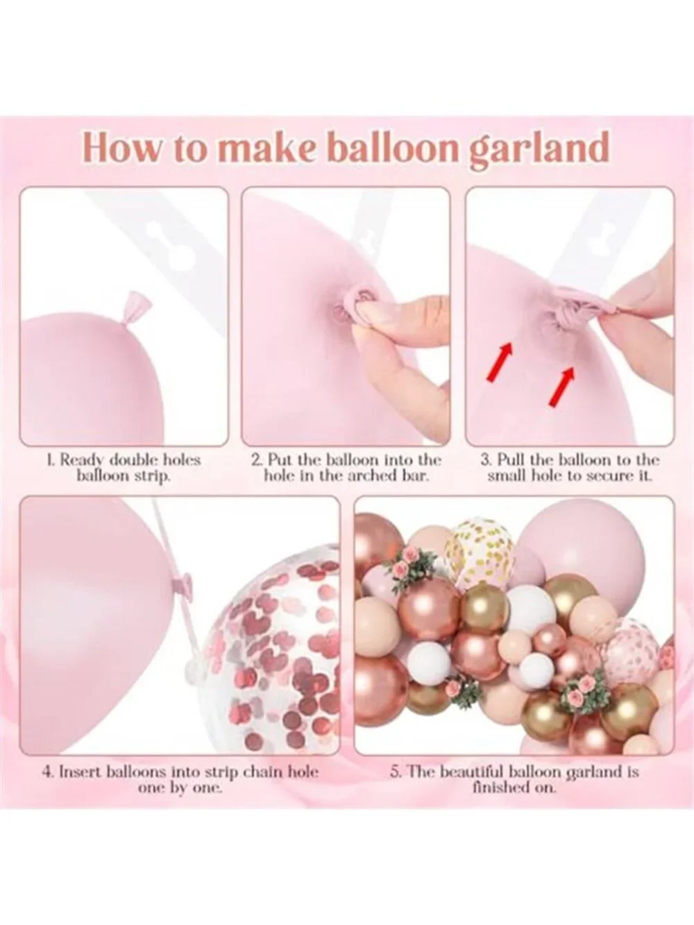 Baby Shower Balloon Arch Kit Pink Gold Decorations Baby Boxes Girl Party